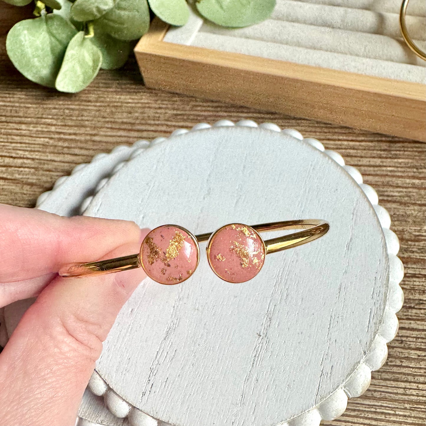 Bangle - Clay Bezels in Gold