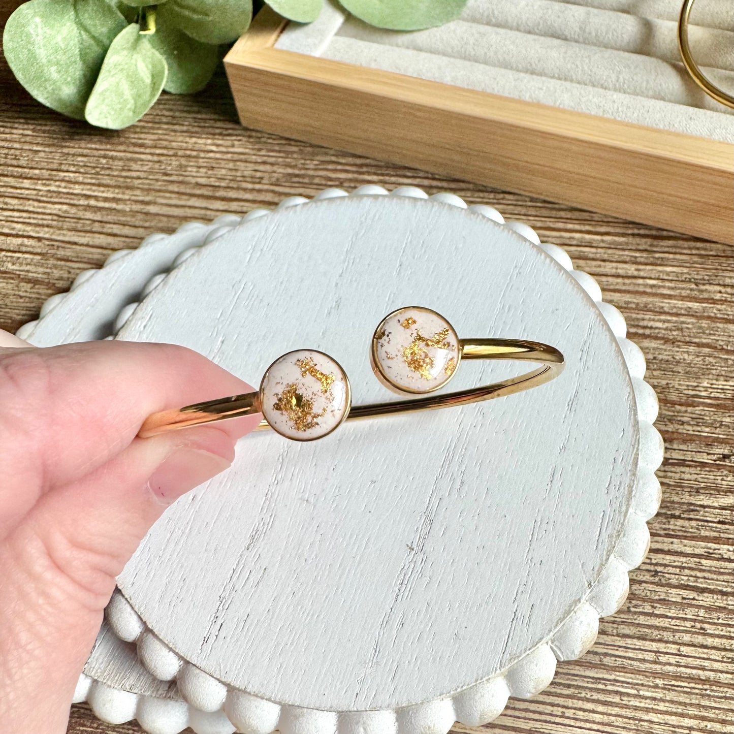 Bangle - Clay Bezels in Gold