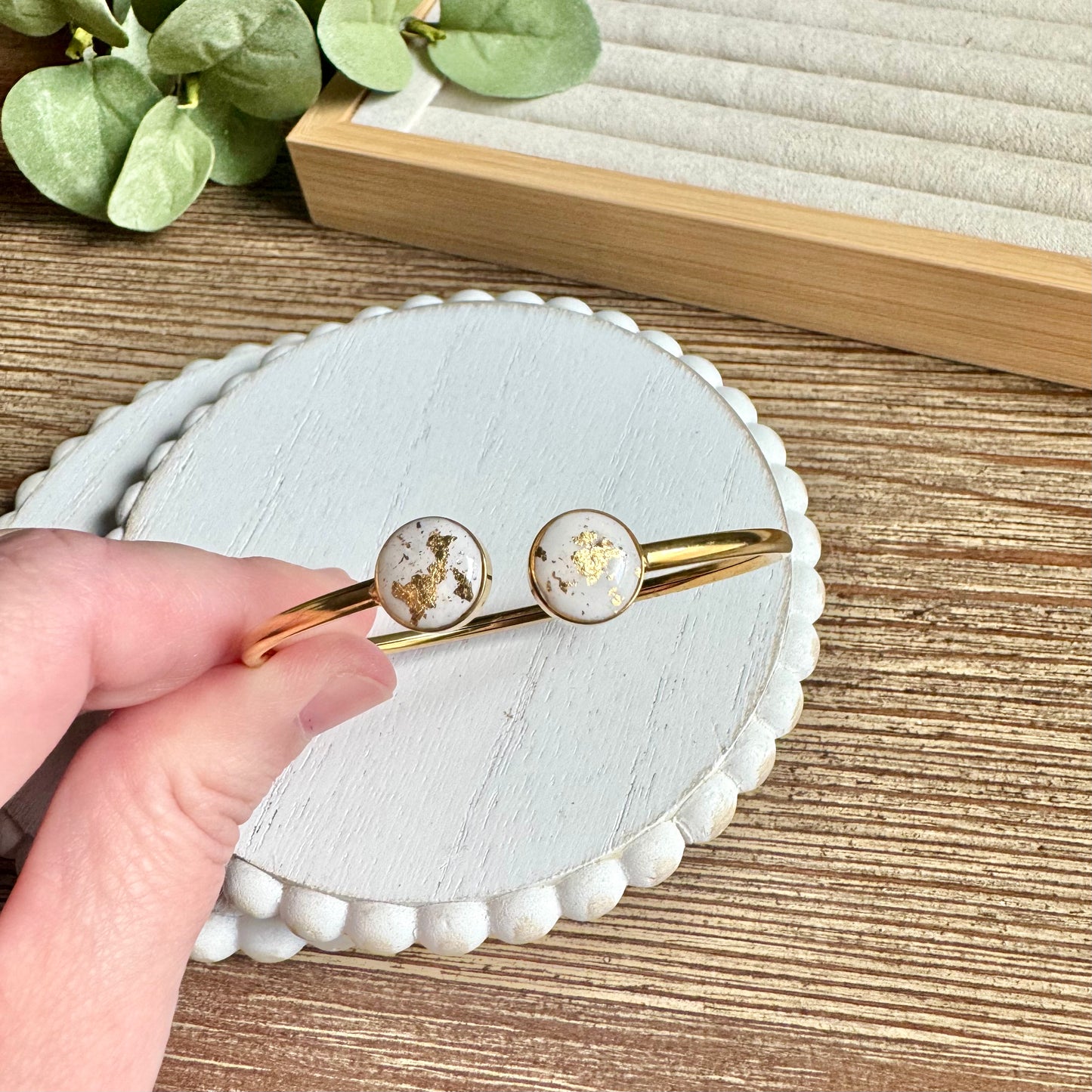 Bangle - Clay Bezels in Gold