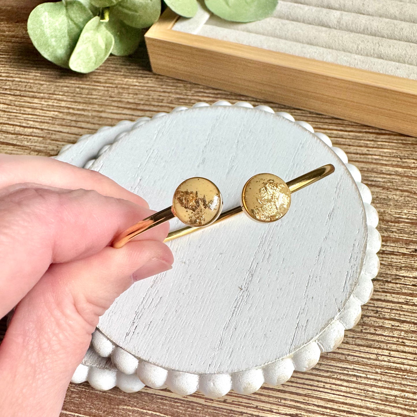 Bangle - Clay Bezels in Gold