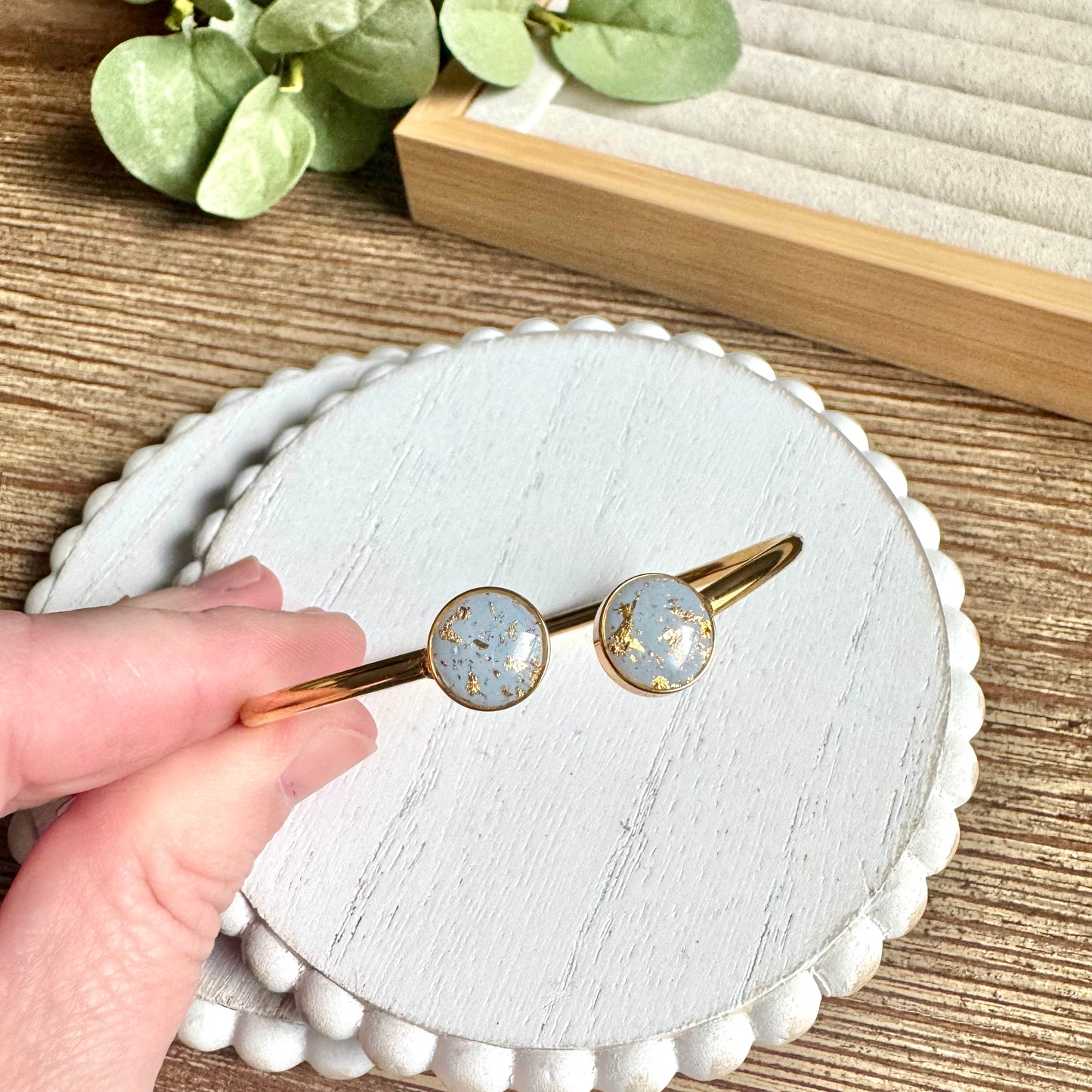 Bangle - Clay Bezels in Gold