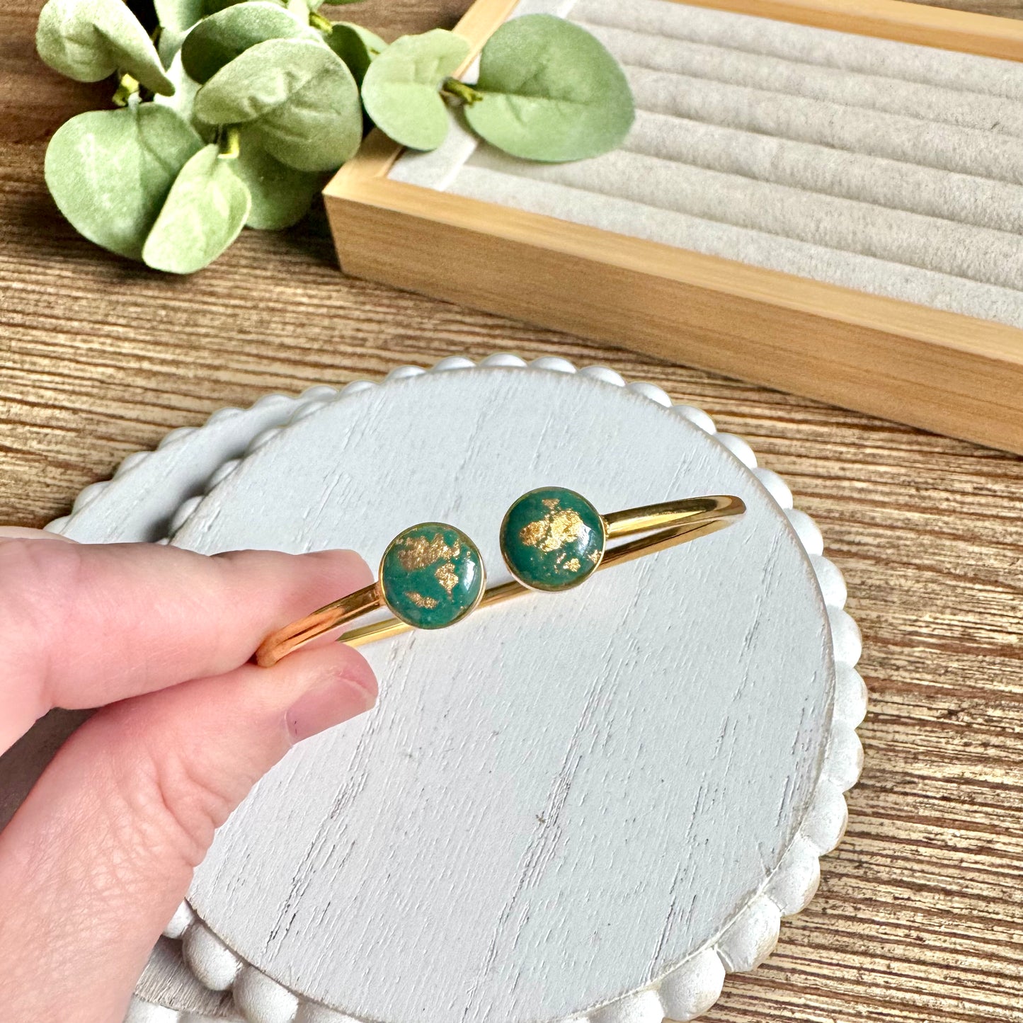 Bangle - Clay Bezels in Gold