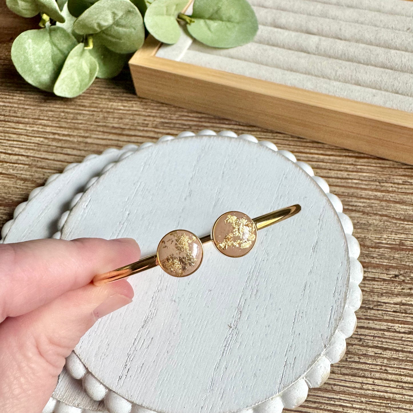 Bangle - Clay Bezels in Gold