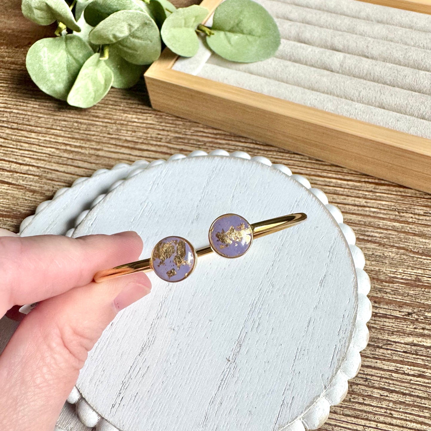 Bangle - Clay Bezels in Gold