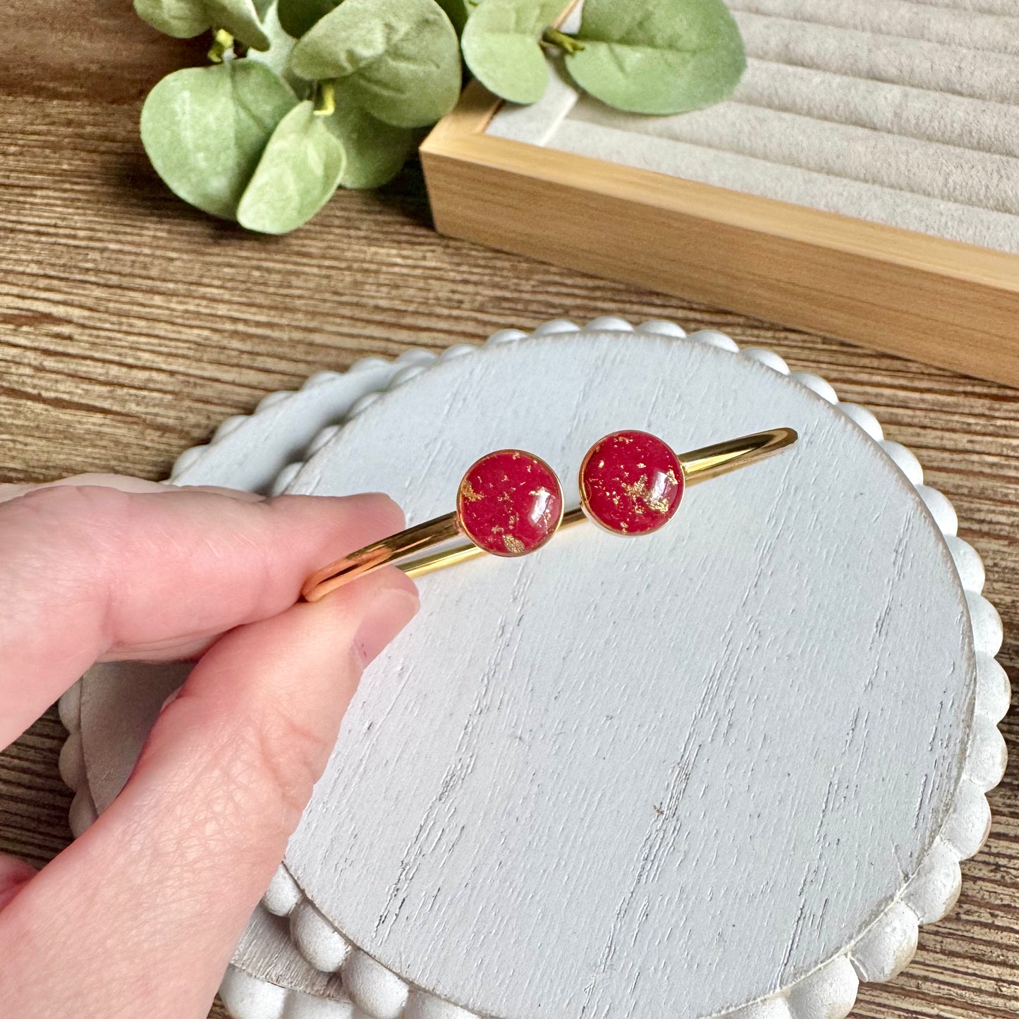 Bangle - Clay Bezels in Gold