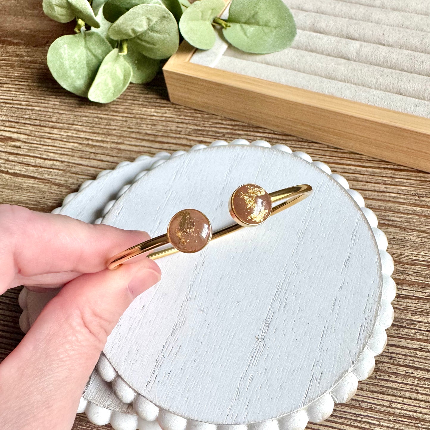 Bangle - Clay Bezels in Gold