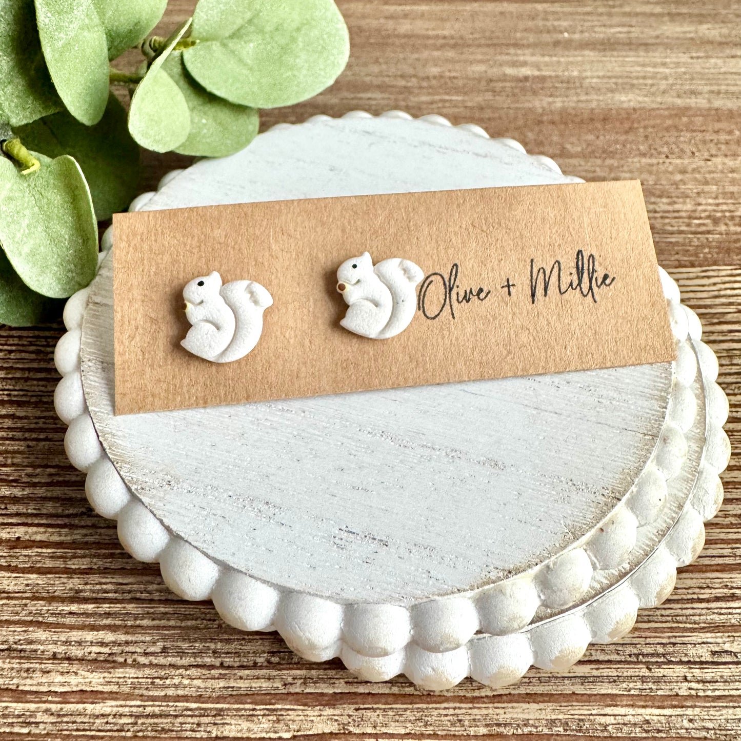 White Squirrel Studs