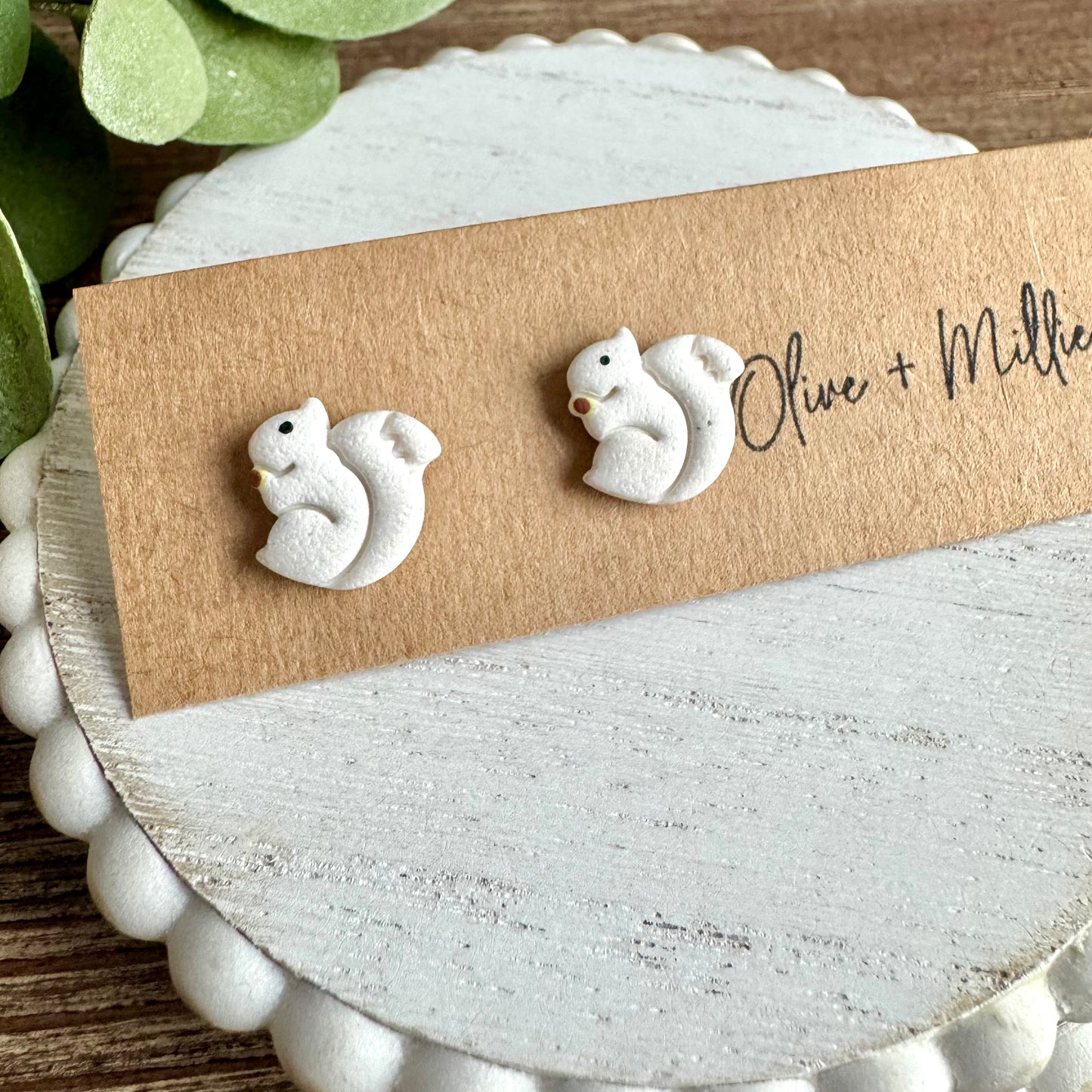 White Squirrel Studs