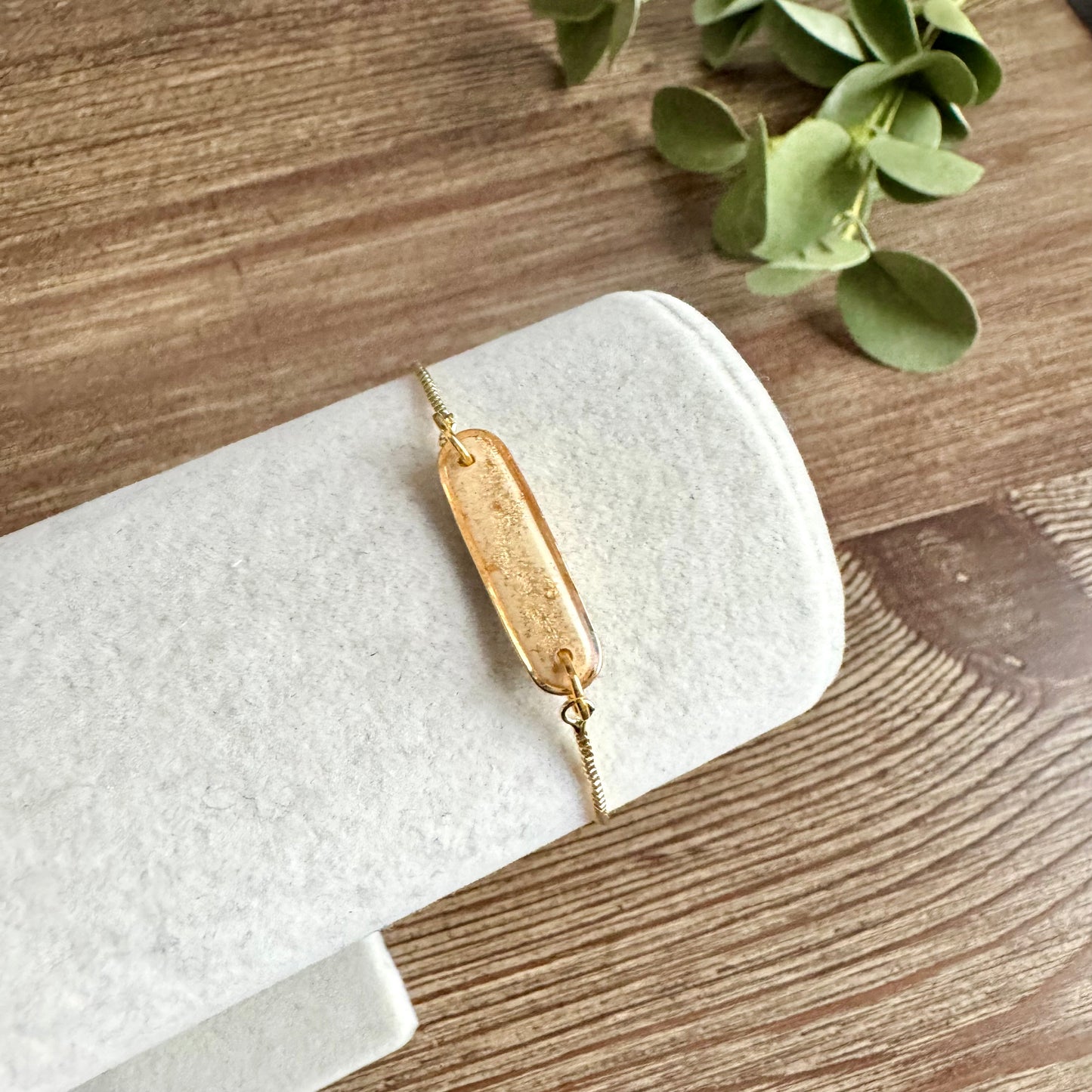 Bracelet - Clay Pendant Mini Gold Leaf