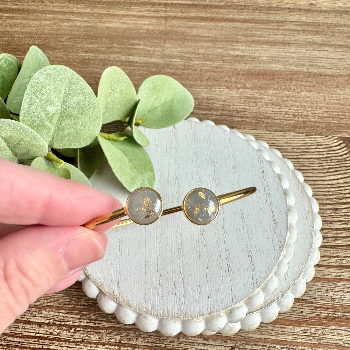 Bangle - Clay Bezels in Gold