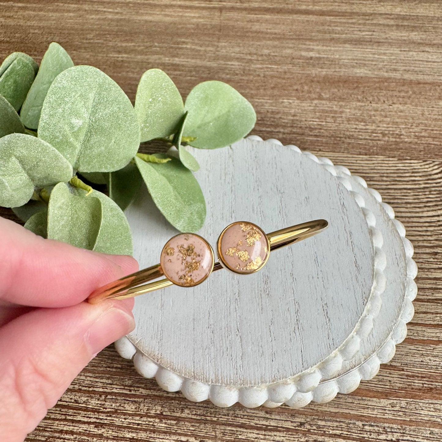 Bangle - Clay Bezels in Gold