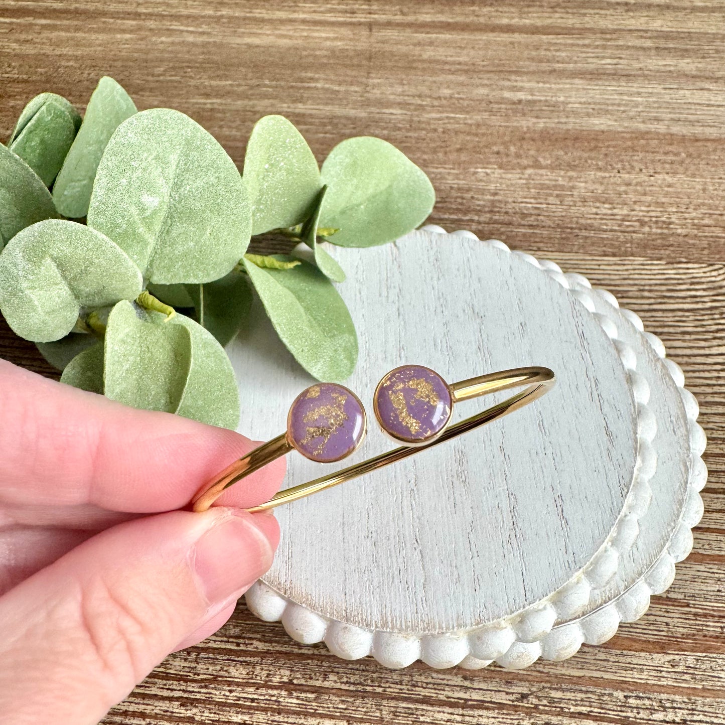 Bangle - Clay Bezels in Gold