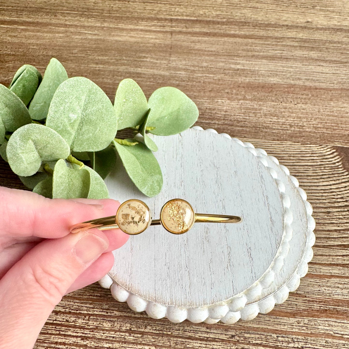Bangle - Clay Bezels in Gold