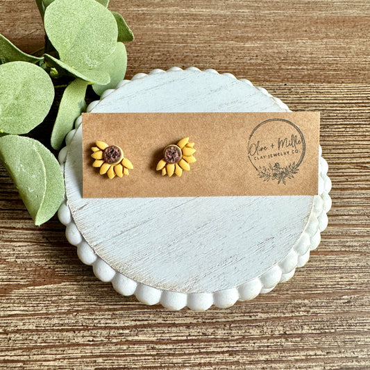 Half Sunflower Studs