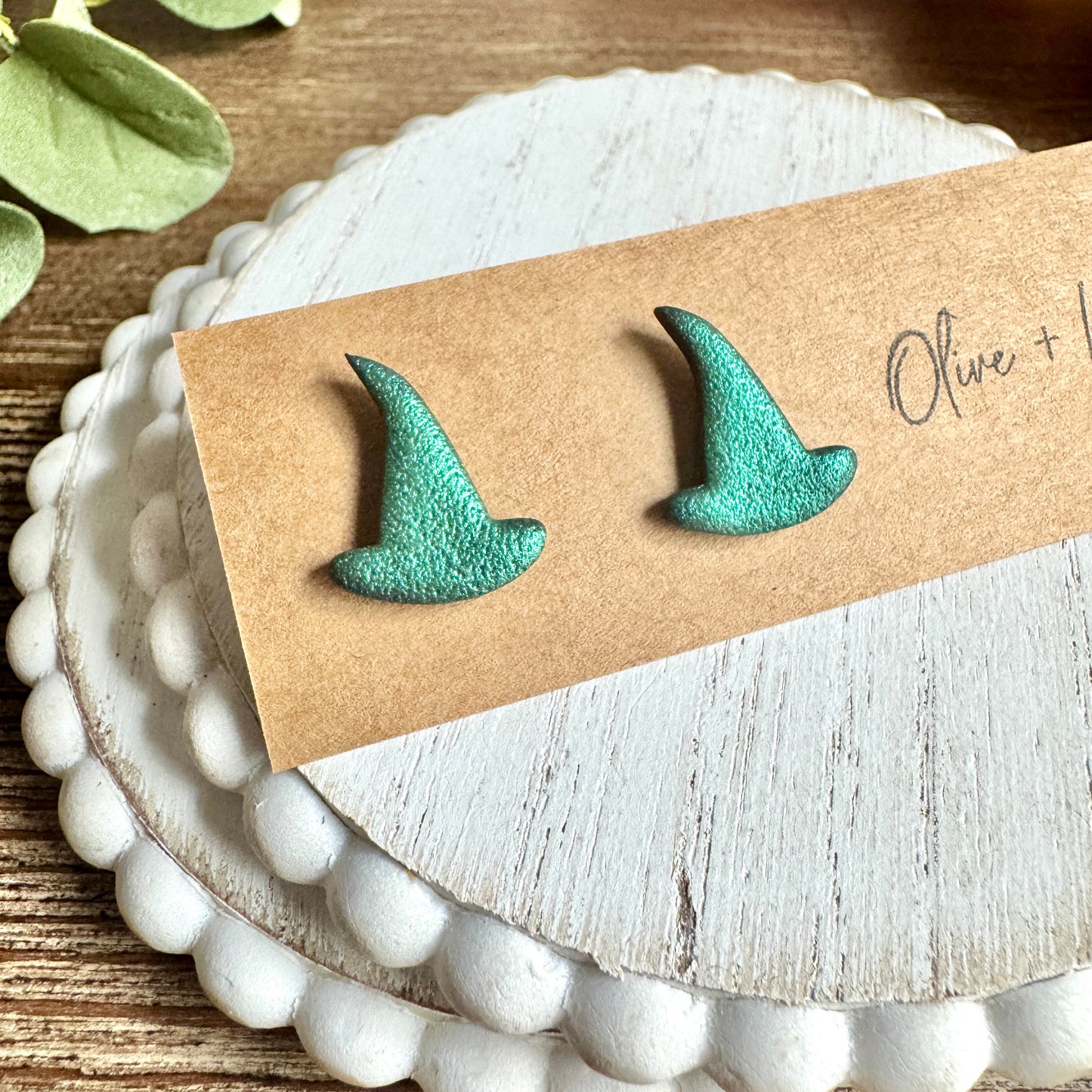 Halloween Witch Hat Studs
