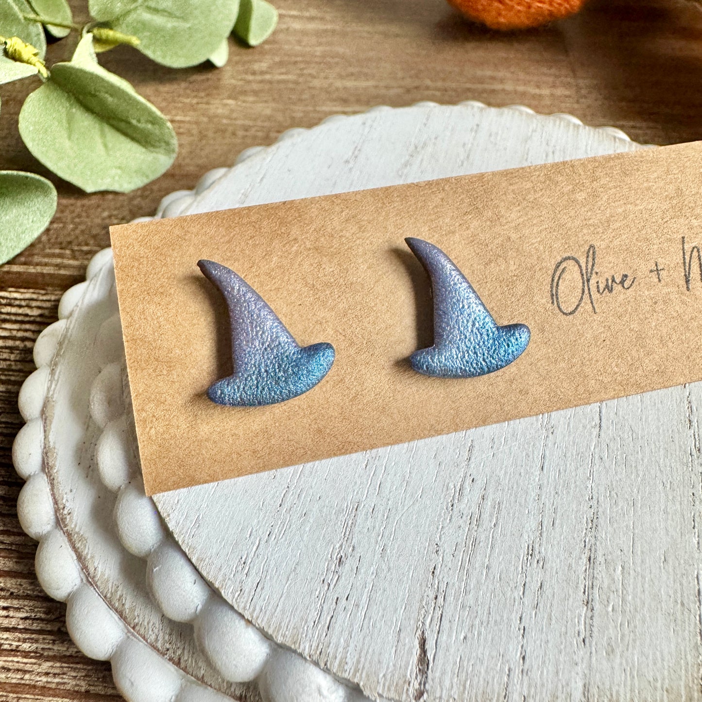 Halloween Witch Hat Studs