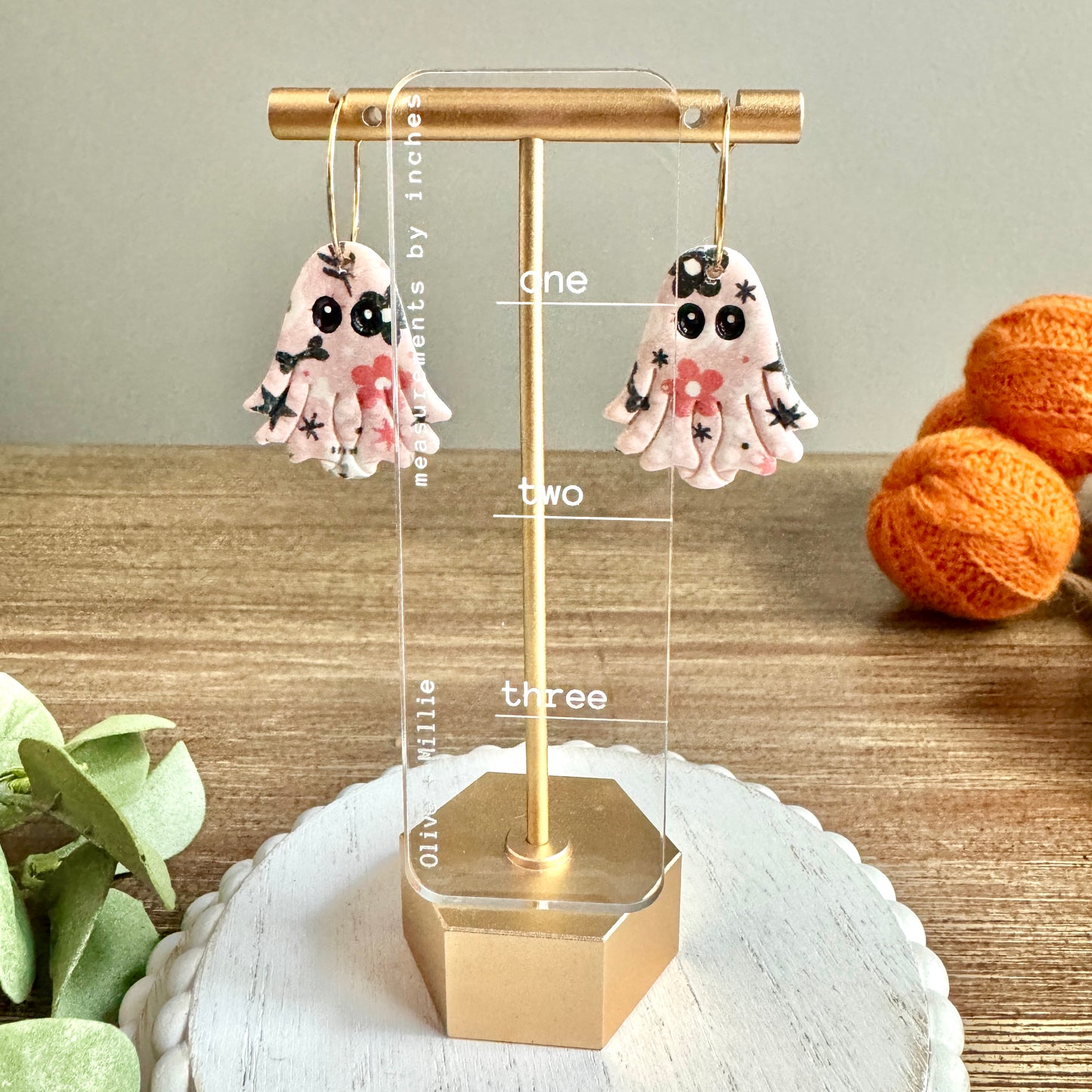 Halloween Printed Ghost Hoops