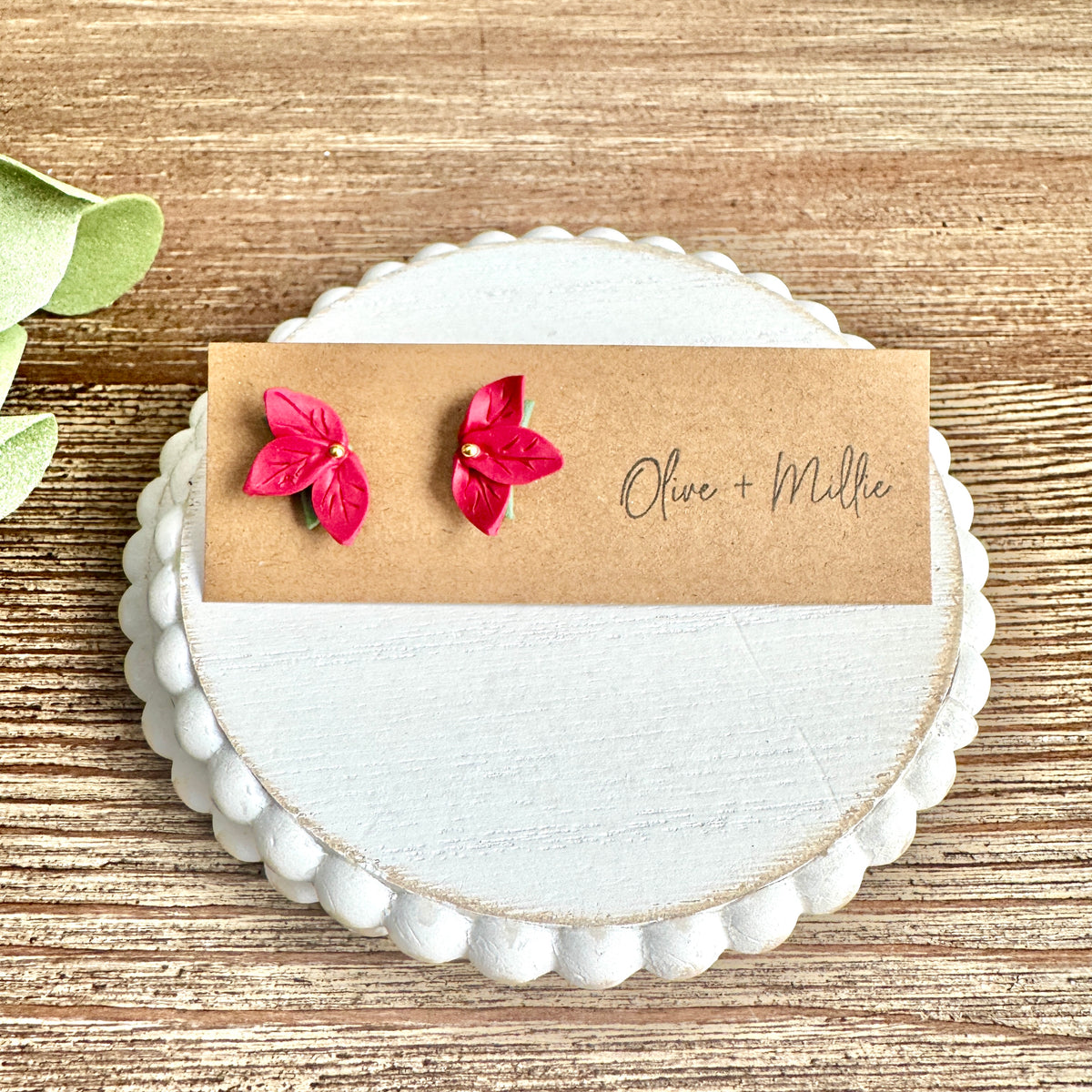 Christmas Poinsettia Studs