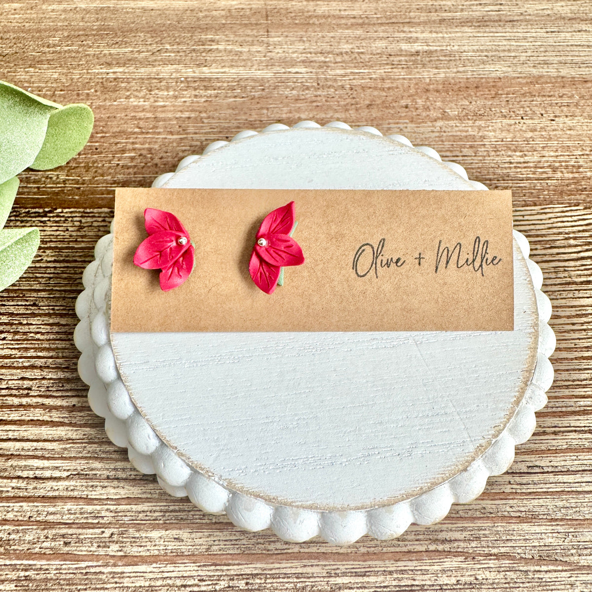 Christmas Poinsettia Studs