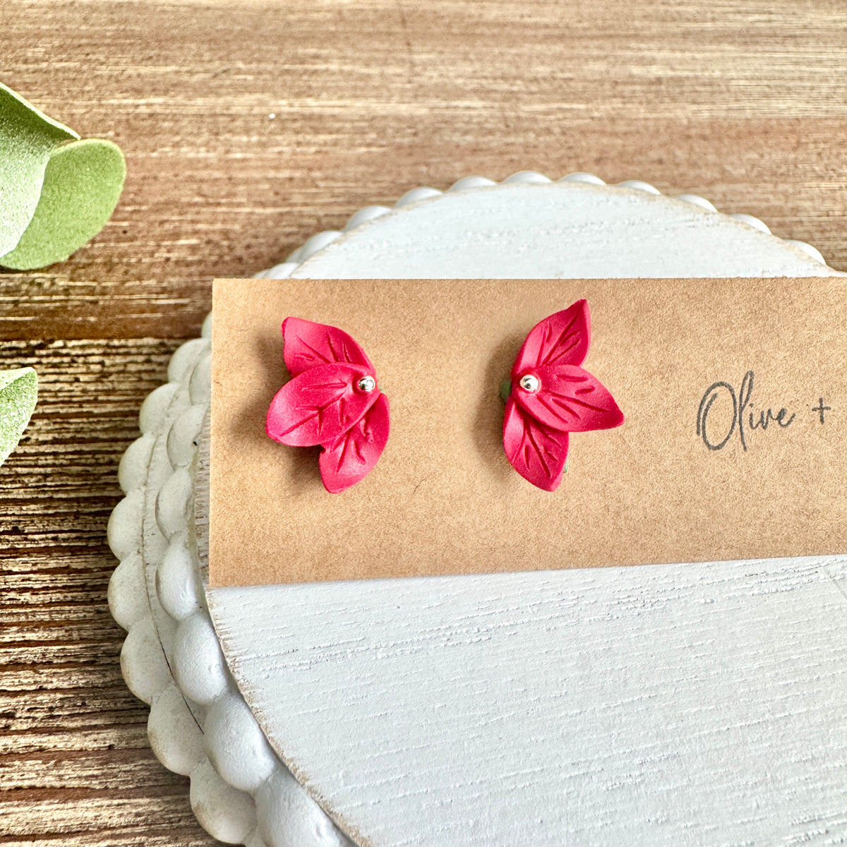 Christmas Poinsettia Studs