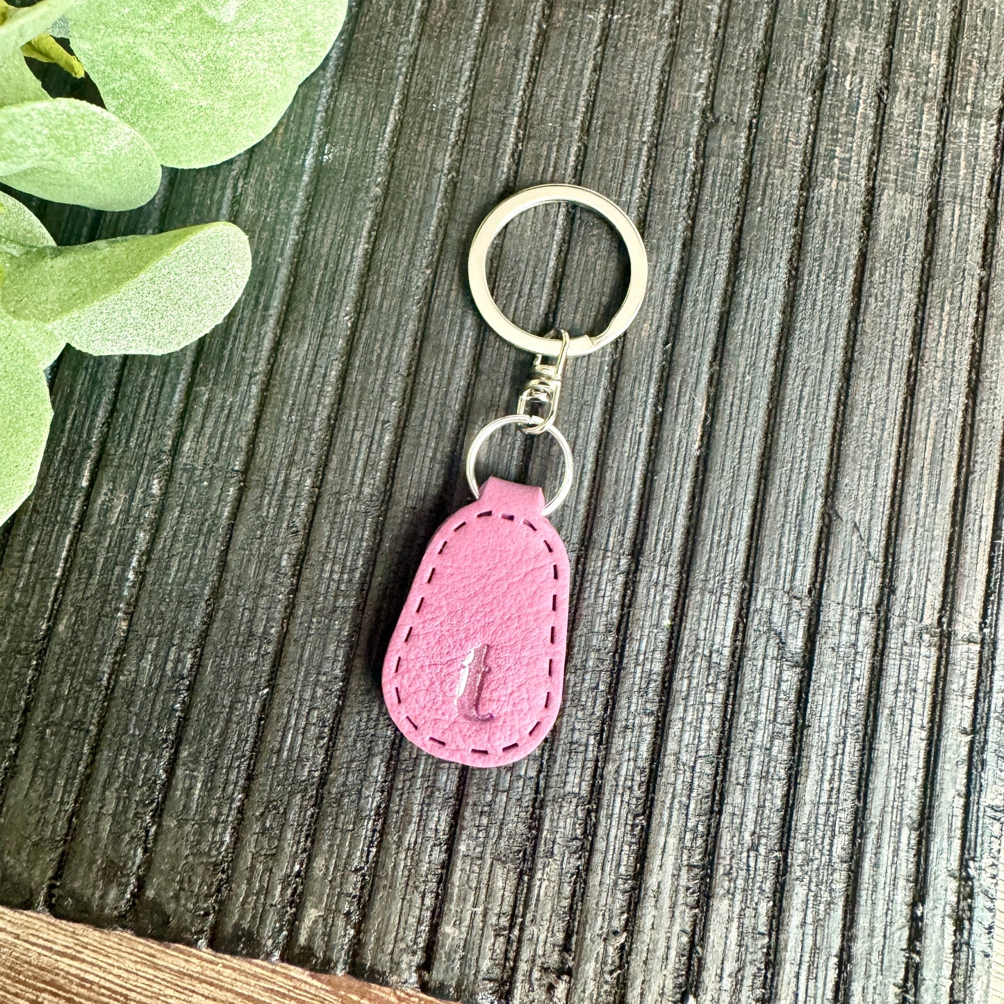 Initial Keychain - Colored Leather