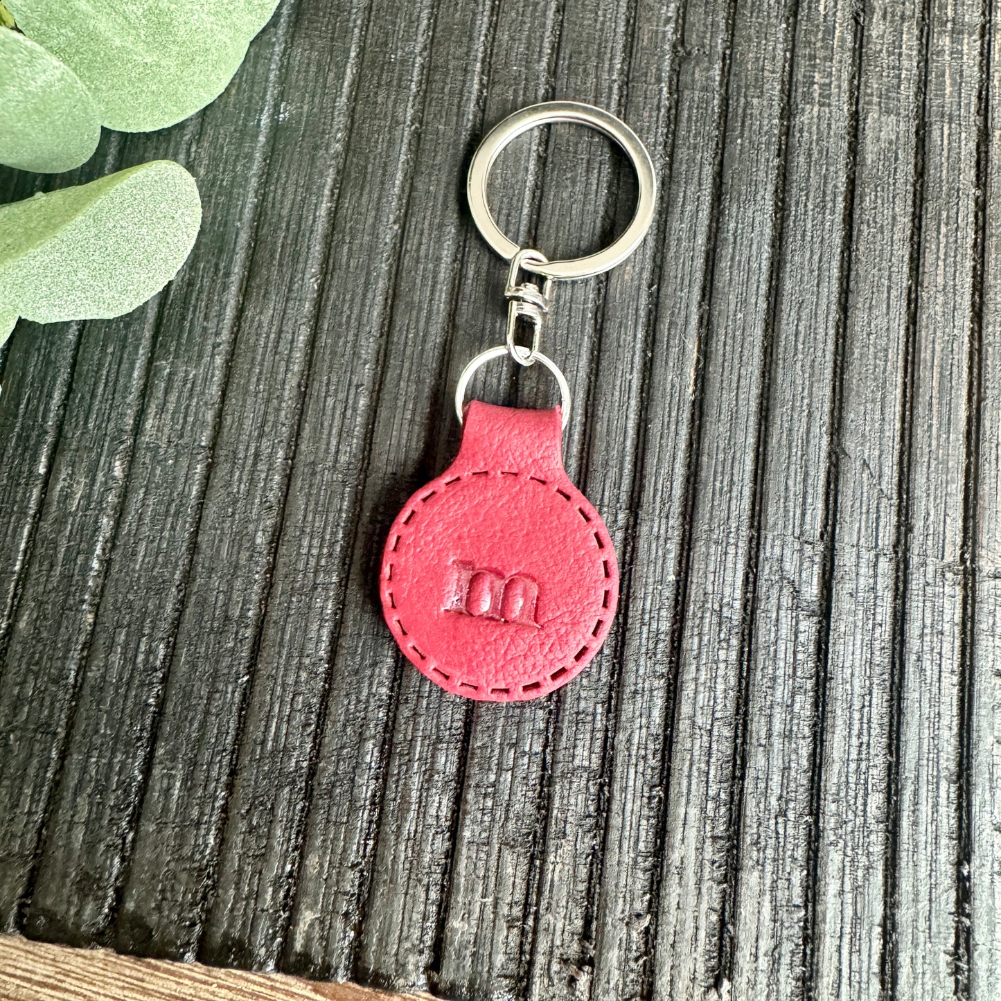 Initial Keychain - Colored Leather