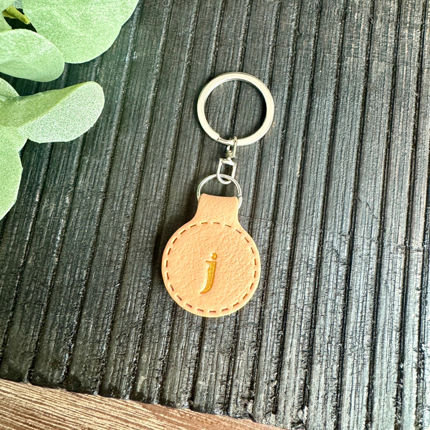 Initial Keychain - Colored Leather