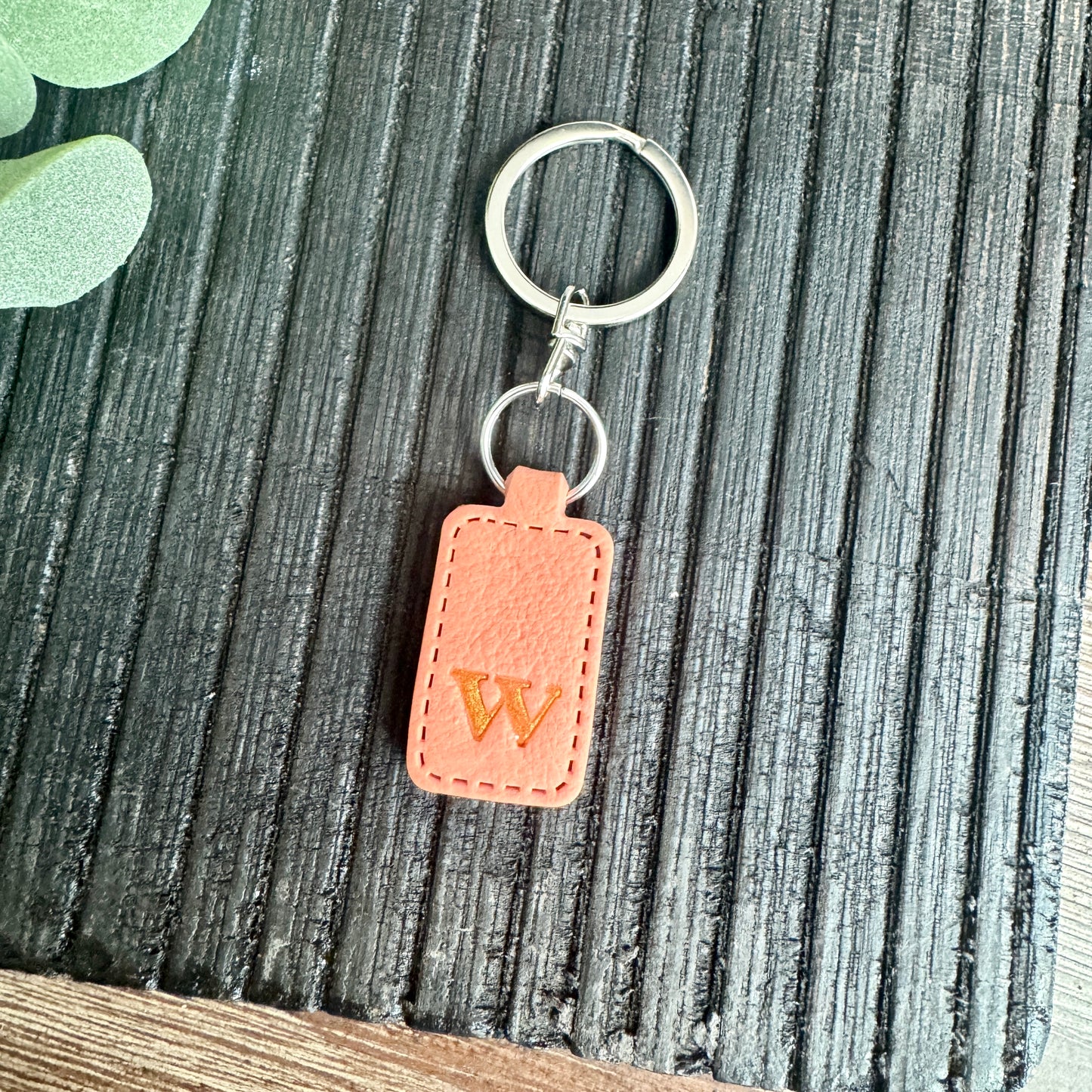 Initial Keychain - Colored Leather