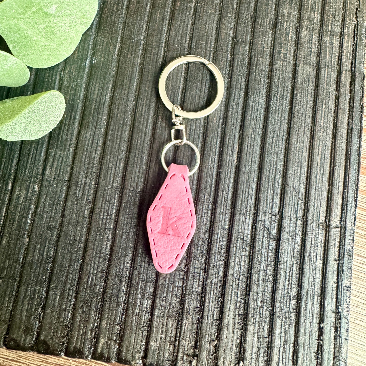 Initial Keychain - Colored Leather