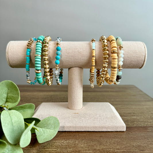 Bracelet Layered Mixed Beaded Set - Two colors