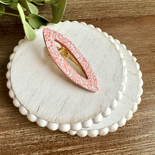 Barrette - Coral Floral Print